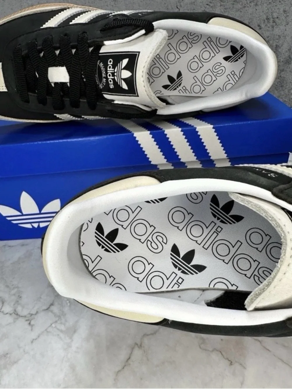 adidas Samba Black and Cream Low-Top Sneakers